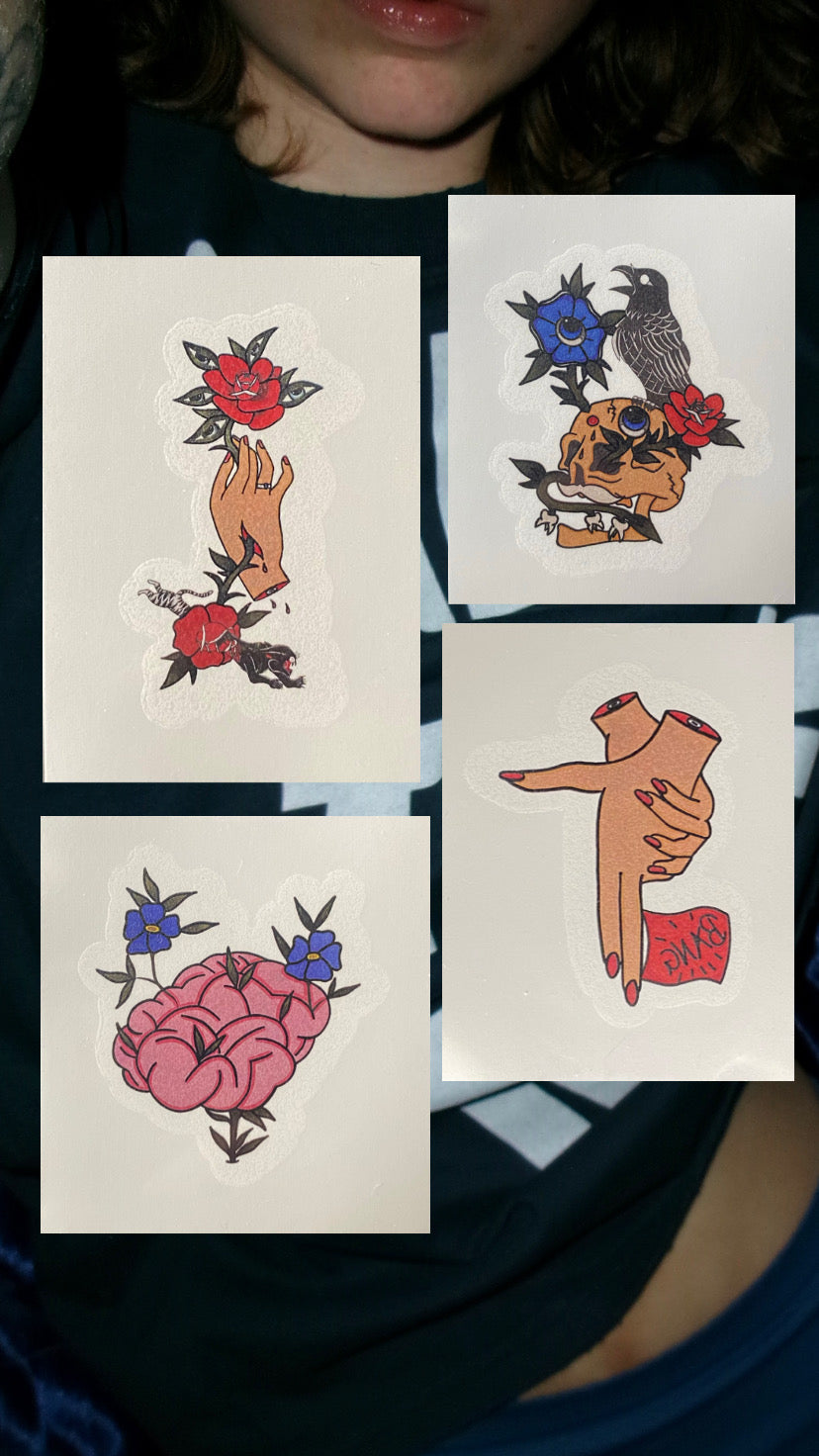 Temporary tattoos (4 pack)