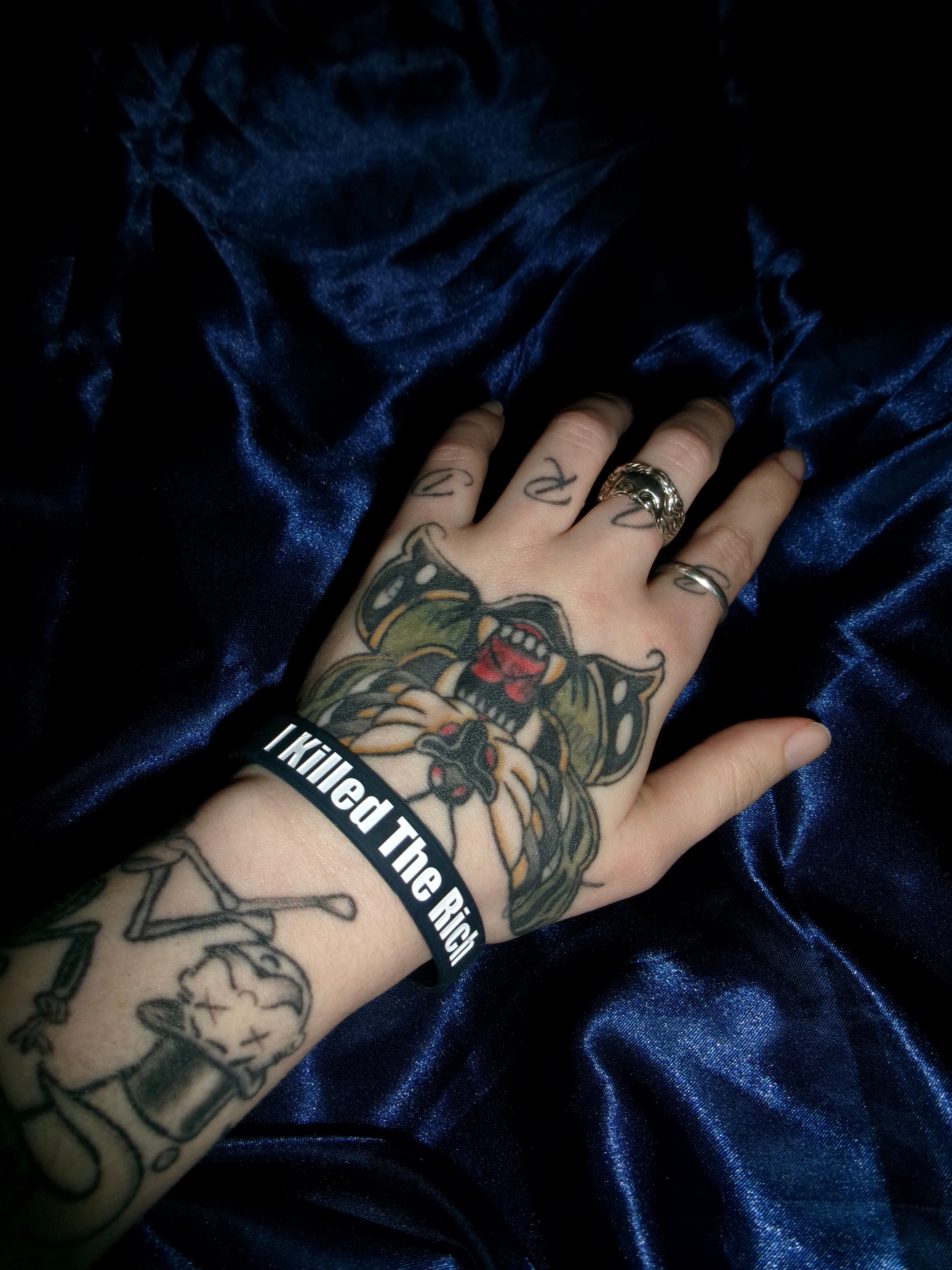 “I KILLED THE RICH” navy wristband